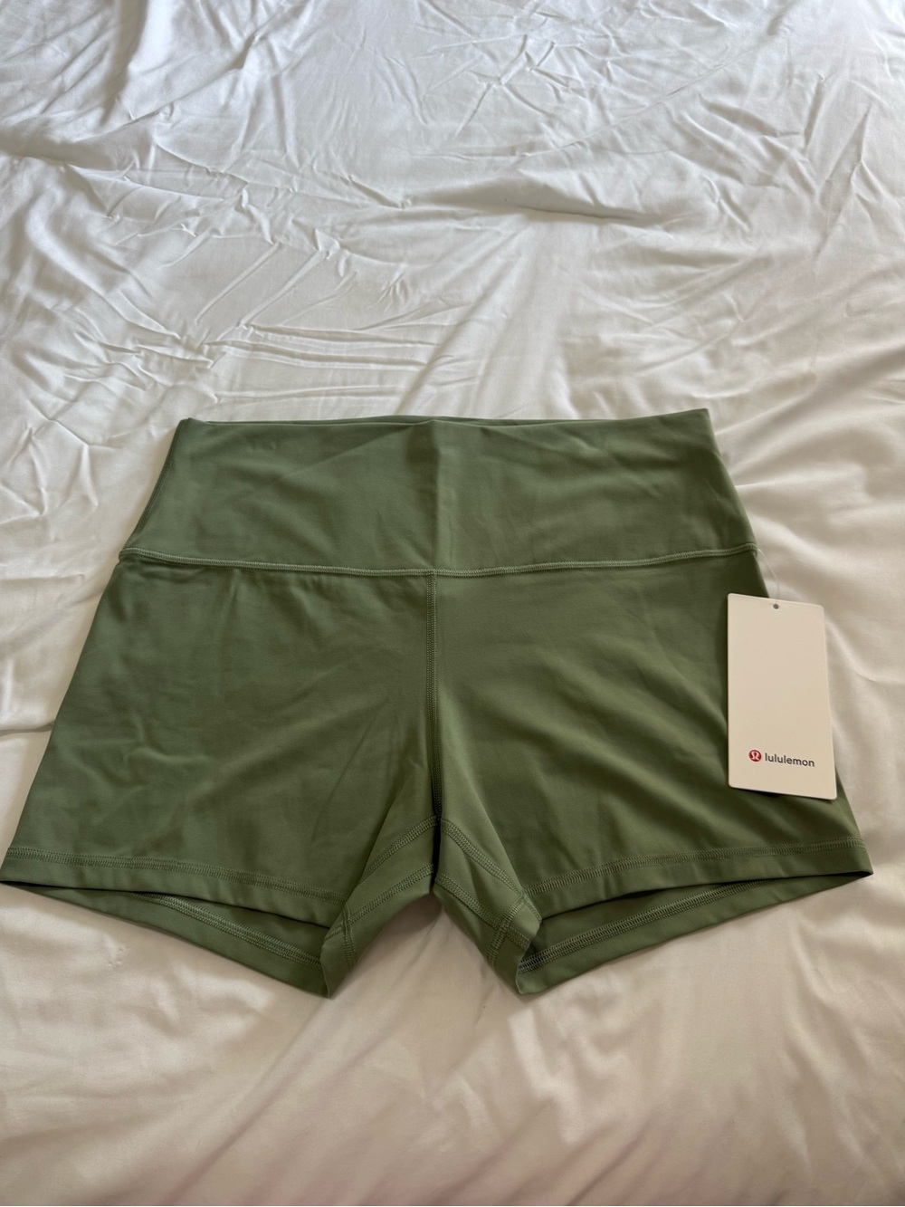 lululemon Aligned High Rise Shirt 4” - Dark Starlight/ Sage Green